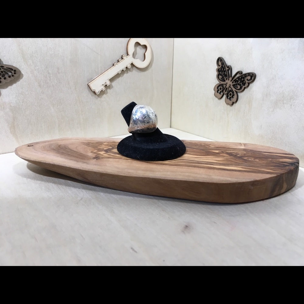 Vintage Solid Sterling Engraved Bubble Ring - image 5